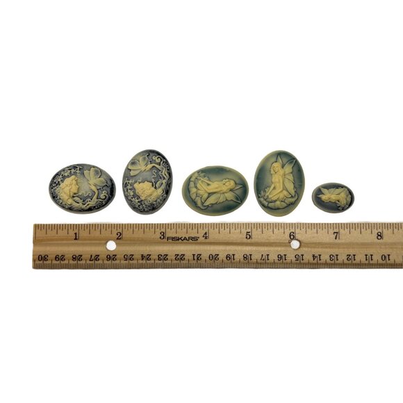 7 Cabochons Fairy Butterfly Fantasy Acrylic Oval Jewelry Making Supplies - Picture 7 of 7